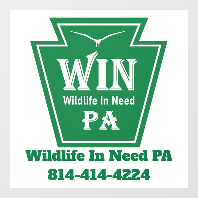 WIN Logo Window Cling-White background Window Cling (Sheet)