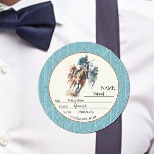 Win Place Show Guest Name  Classic Round Sticker