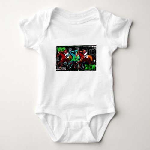 win place show horse racing baby bodysuit