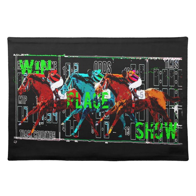win place show horse racing cloth placemat (Front)