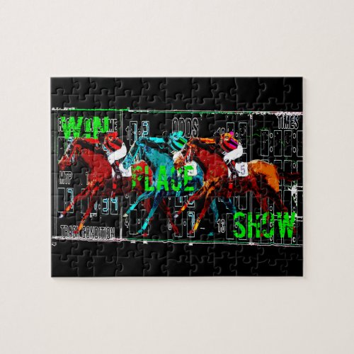 win place show horse racing jigsaw puzzle