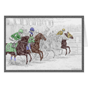 Win Place Show Race Horses Cards