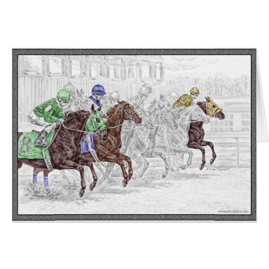 Win Place Show Race Horses Cards (Front Horizontal)
