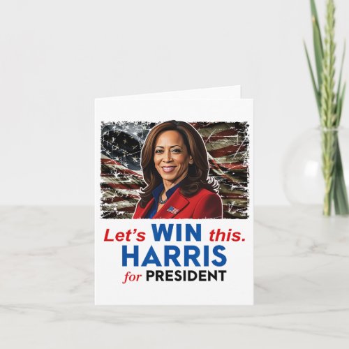 Win This Harris For President Kamala Harris 2024 V Card