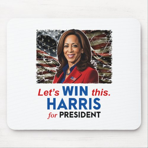 Win This Harris For President Kamala Harris 2024 V Mouse Pad