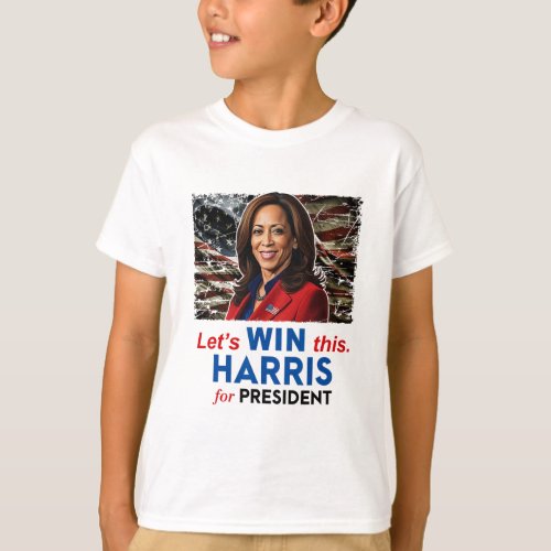 Win This Harris For President Kamala Harris 2024 V T_Shirt