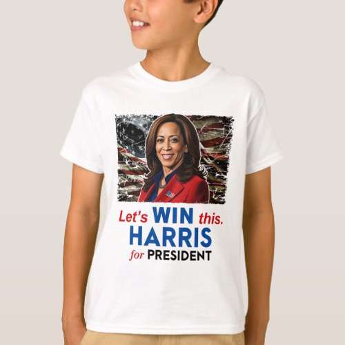 Win This Harris For President Kamala Harris 2024 V T_Shirt