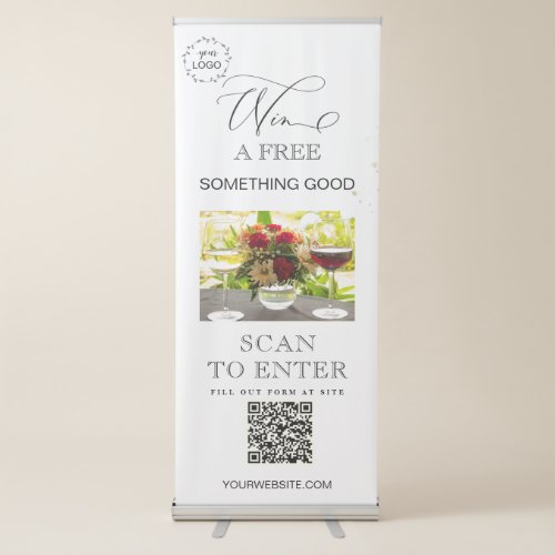  WIN _ UPLOAD QR  IMAGE LOGO GIVE AWAY CONTEST RETRACTABLE BANNER
