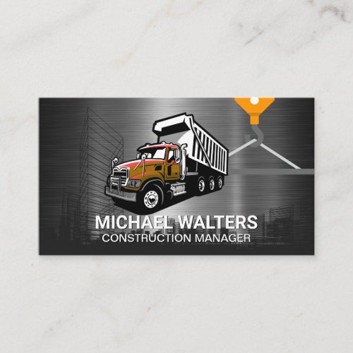 Winch Crane Construction  Construction Truck Business Card