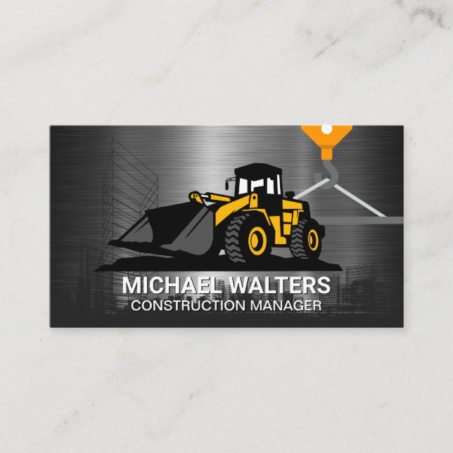 Winch Crane Construction | Construction Vehicle Business Card (Front)