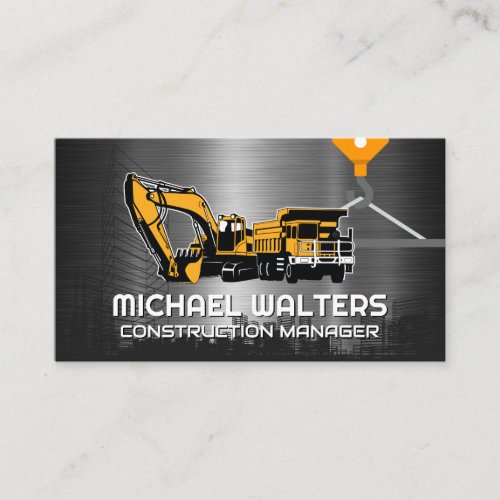 Winch Crane Construction  Construction Vehicles Business Card