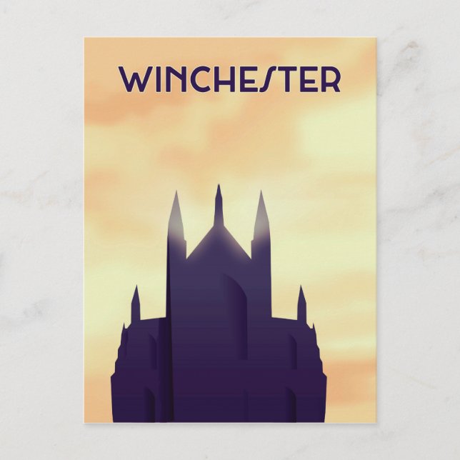 Winchester Cathedral travel poster poster print Postcard (Front)