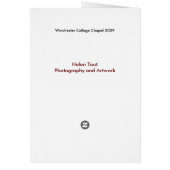 Winchester College Chapel Card (Back)