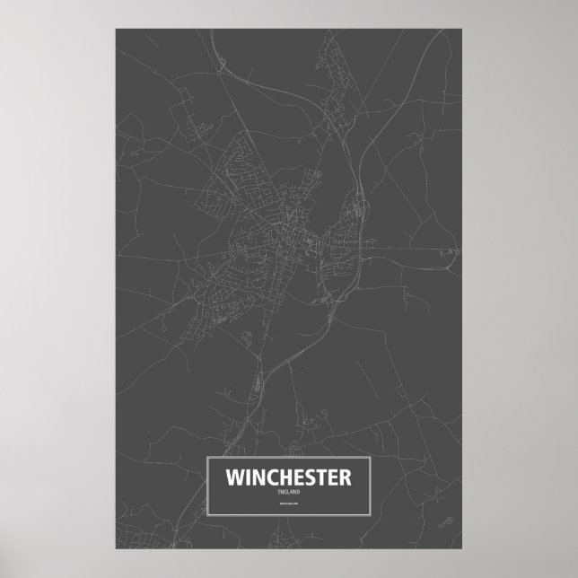 Winchester, England (white on black) Poster (Front)