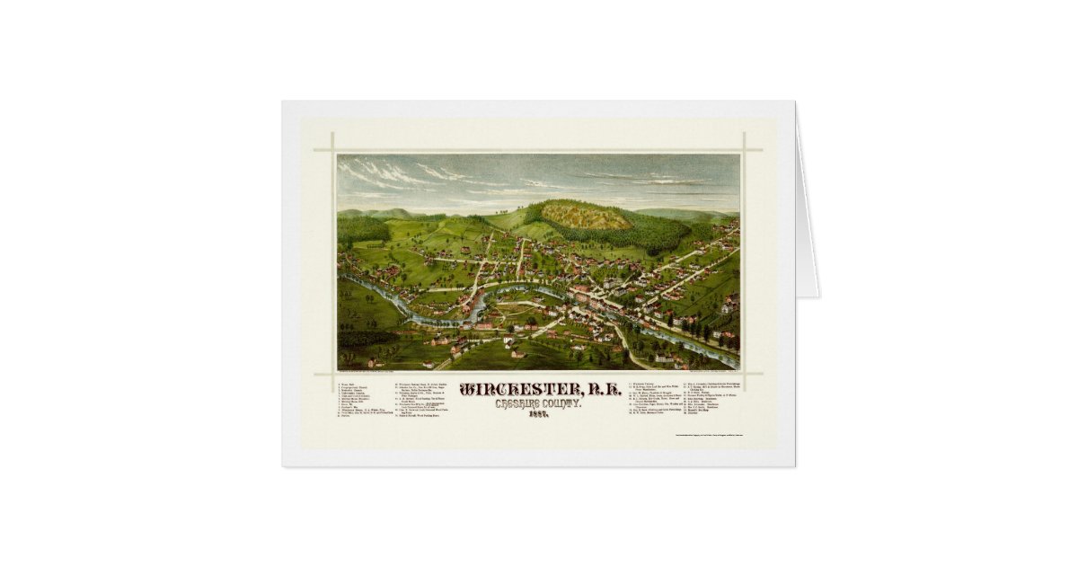 Winchester, NH Panoramic Map 1887 Zazzle