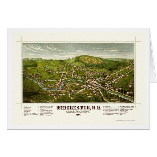 Winchester, NH Panoramic Map - 1887 Cards (Front Horizontal)