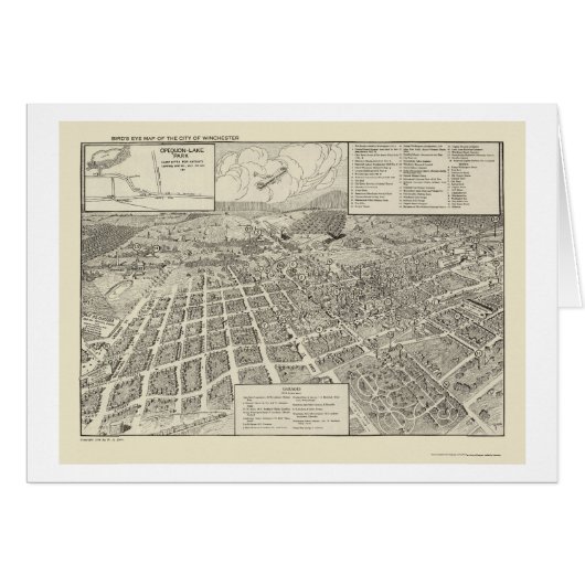 Winchester, VA Panoramic Map - 1926 Cards (Front Horizontal)