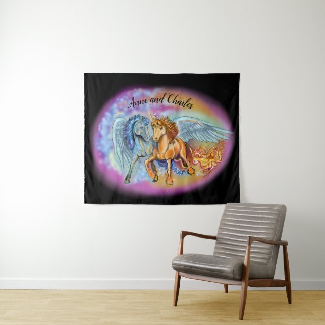 Wind and Flame, Pegasus and Unicorn Tapestry (In Situ (Horizontal))