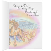 Wind and Flame Romantic Unicorn Pegasus Card (Inside (Right))