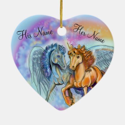Wind and Flame Unicorn Pegasus~ornament Ceramic Ornament