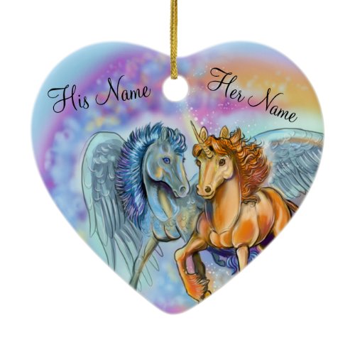 Wind and Flame Unicorn Pegasus~ornament Ceramic Ornament