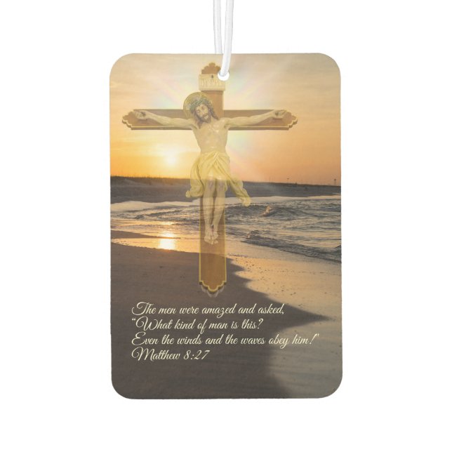 Wind And Waves Obey Him Air Freshener (Back)