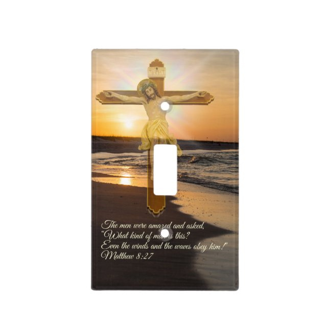 Wind And Waves Obey Him Light Switch Cover (Front)