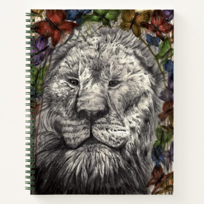 Wind Beneath My Wings Lion Butterfly Animal Art Notebook