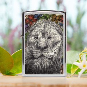 Wind Beneath My Wings Lion Butterfly Animal Art Zippo Lighter