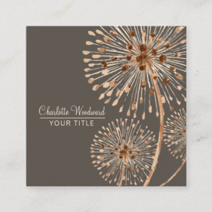 Wind Blown Dandelions Watercolor Flowers Square Business Card