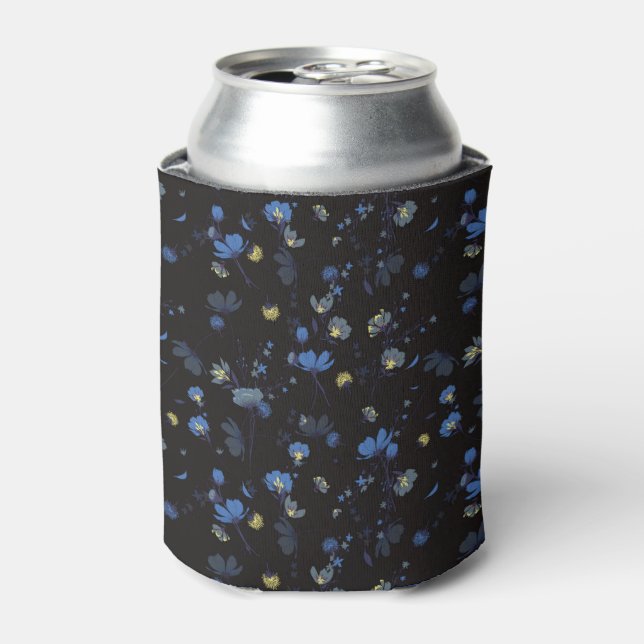 Wind Blown Floral Pattern Can Cooler (Can Front)
