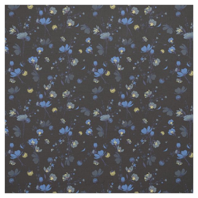 Wind Blown Floral Pattern Fabric (Swatch)