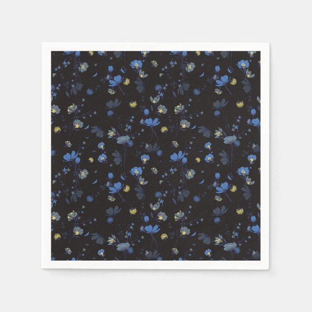 Wind Blown Floral Pattern Napkins (Front)