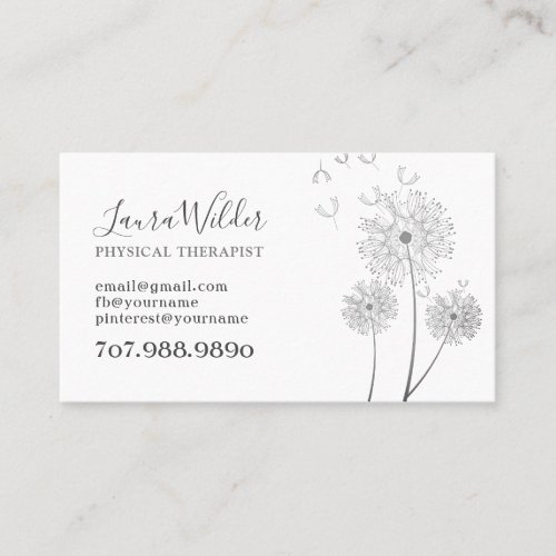 Wind Blown Flowers Physical Therapist Therapy  Business Card