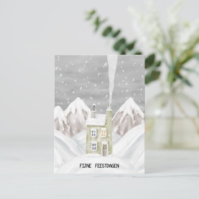 Wind card (10.8cm x 14.2cm) - Happy holidays (Standing Front)