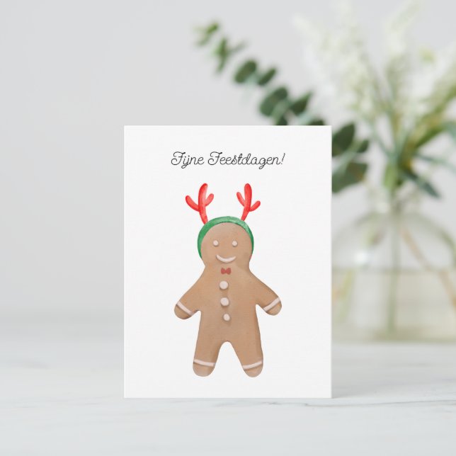 Wind card (10.8cm x 14.2cm) - Happy holidays (Standing Front)