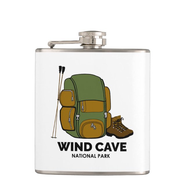 Wind Cave National Park Backpack Flask (Front)