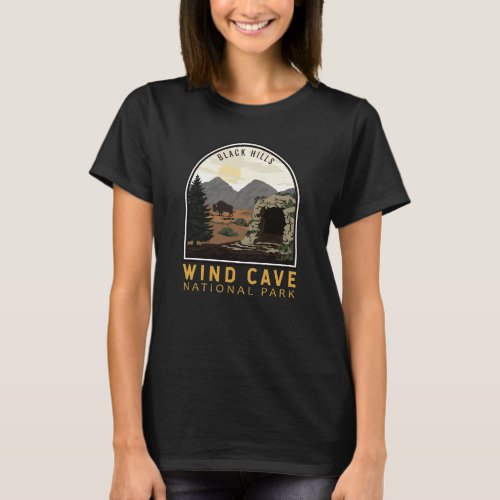 Wind Cave National Park Black Hills Vintage Emblem T_Shirt