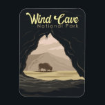 Wind Cave National Park Illustration Travel Art Magnet<br><div class="desc">Wind Cave vector artwork design. The cave is recognized as the densest cave system in the world.</div>