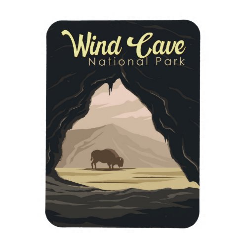 Wind Cave National Park Illustration Travel Art Magnet