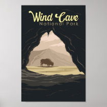 Wind Cave National Park Illustration Travel Art