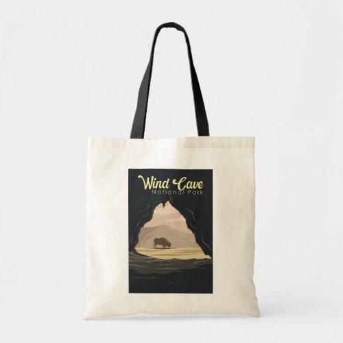 Wind Cave National Park Illustration Travel Art Tote Bag