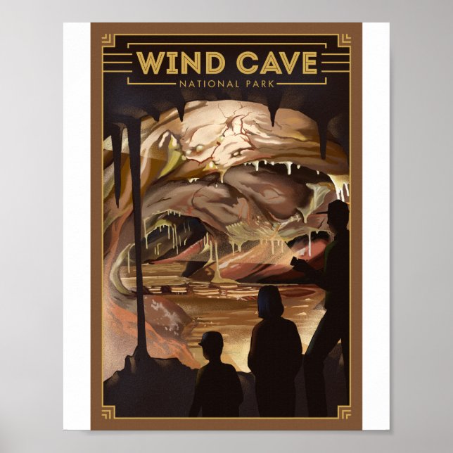 Wind Cave National Park Litho Artwork Poster (Front)