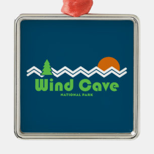 Wind Cave National Park Retro Metal Ornament