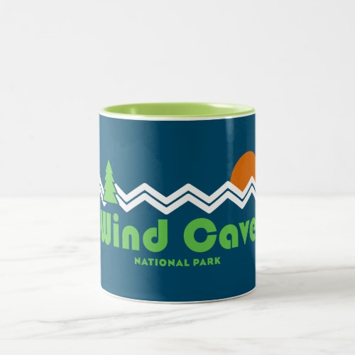 Wind Cave National Park Retro Two_Tone Coffee Mug