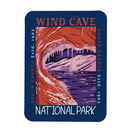 Wind Cave National Park South Dakota Distressed Magnet