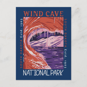 Wind Cave National Park South Dakota Distressed Postcard
