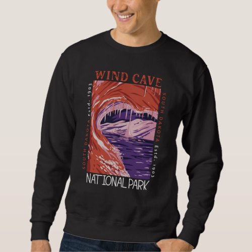Wind Cave National Park South Dakota Distressed Sweatshirt