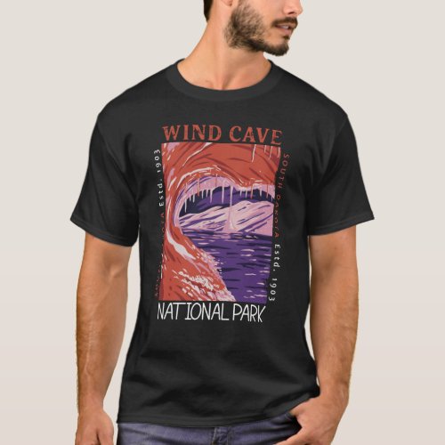 Wind Cave National Park South Dakota Distressed  T_Shirt