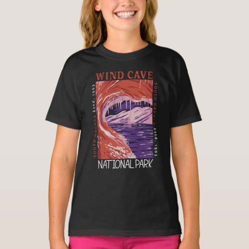 Wind Cave National Park South Dakota Distressed T_Shirt